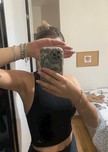 s Beden siyah Renk Jerf Siyah Spor Crop Top
