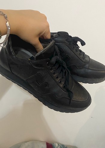 40 Beden siyah Renk Siyah Bağcıklı Erkek Spor Ayakkabı