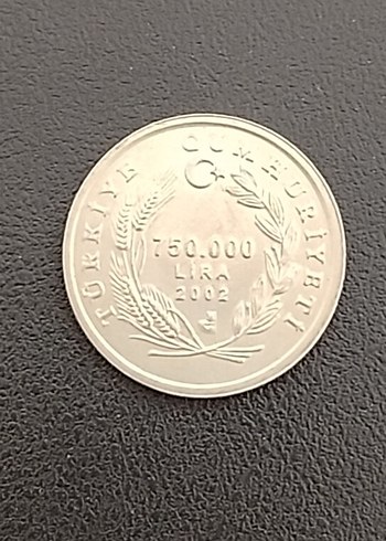 2002 yılı 750.000 lira, hatıra para