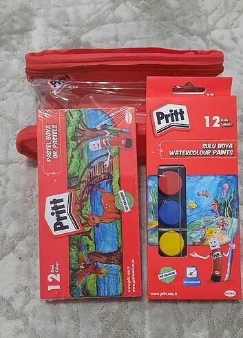 Pritt pastel ve sulu boya
