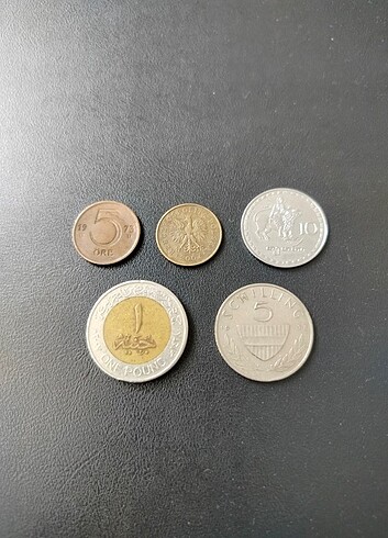 5 adet yabancı madeni para
