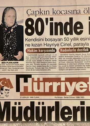  Beden Renk Hürriyet Gazetesi (31 Aralık 1999)