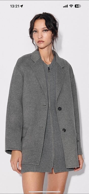Zara astar detaylı yünlü blazer