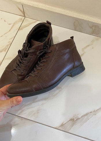 Fermuarlı Kahverengi Deri Erkek Bot - Görsel 2