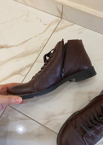 Fermuarlı Kahverengi Deri Erkek Bot - Görsel 3