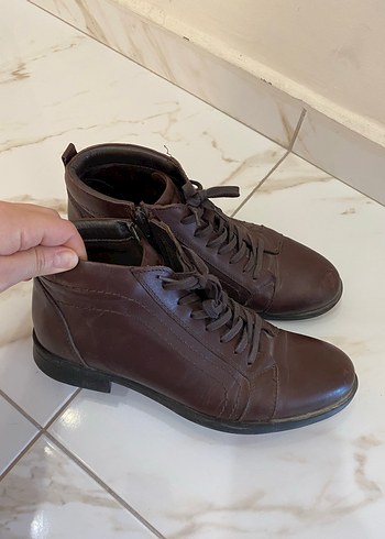 Fermuarlı Kahverengi Deri Erkek Bot - Görsel 6