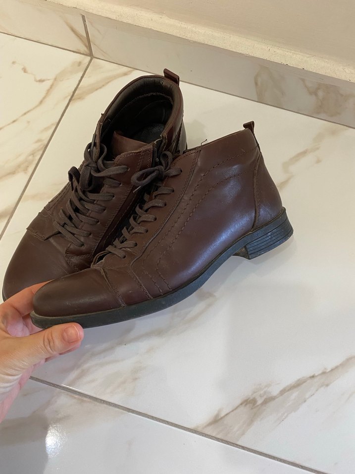 Fermuarlı Kahverengi Deri Erkek Bot - Görsel 2