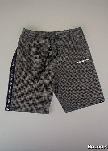Gri Çizgili Adidas Erkek Şort- L beden
