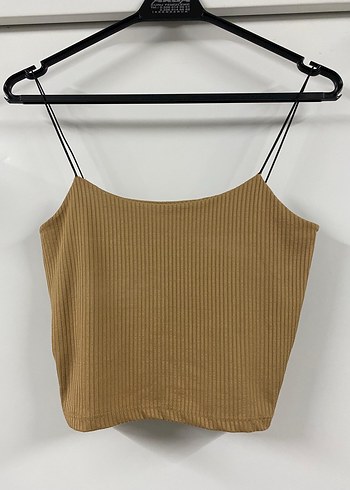 Koton Bej İnce Askılı crop