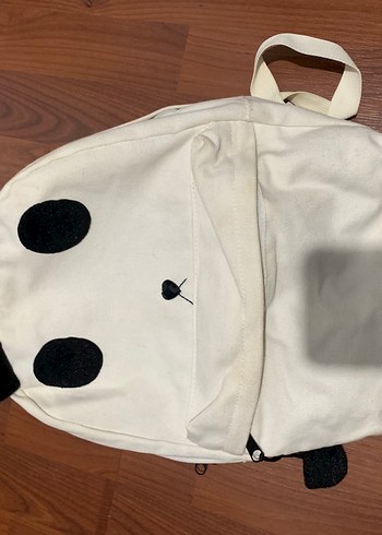 Beyaz Panda Baskılı Sırt Çantası