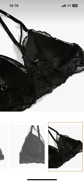 m Beden Koton siyah bralet
