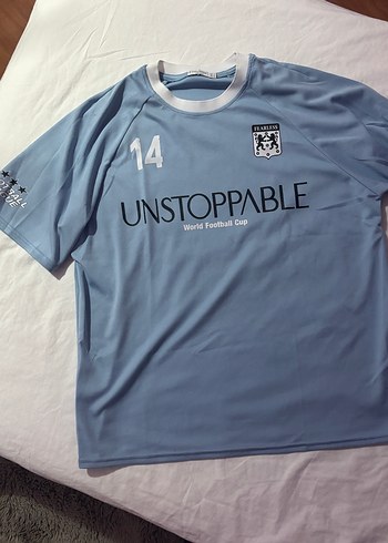 Bershka baby blue kadın forma tişört