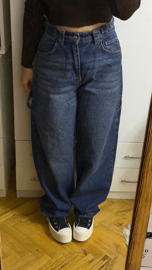 Lacivert Baggy Jean - Görsel 2