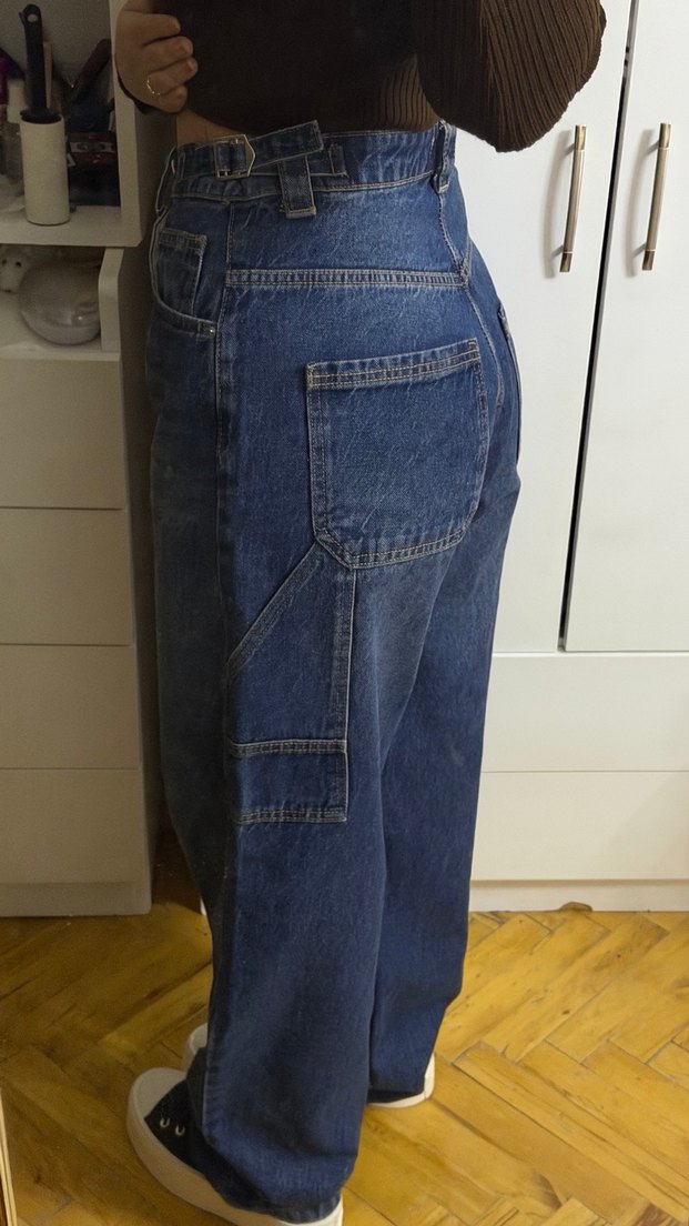 Lacivert Baggy Jean - Görsel 3