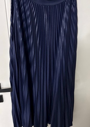 Kadın Lacivert Piliseli Uzun Etek - Görsel 3