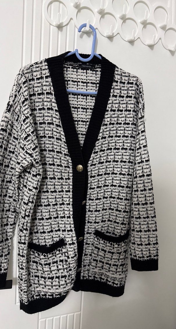 Gri Midi Örgü Kadın Hırka - Görsel 4