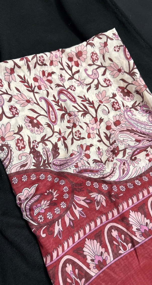 Bordo Bohem Drapeli Kadın Şal - Görsel 3