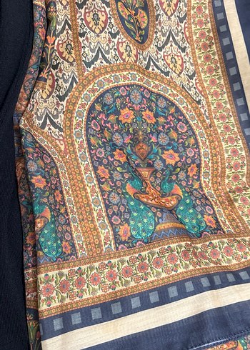 Kadın Çok Renkli Bohem Drapeli Kumaş Şal - Görsel 2