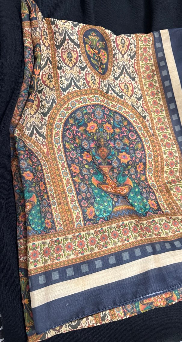 Kadın Çok Renkli Bohem Drapeli Kumaş Şal - Görsel 2