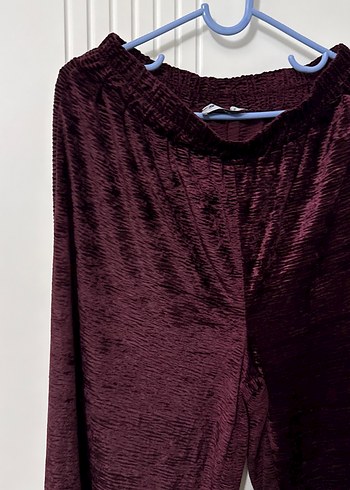 bordo rahat kesim pantolon - Görsel 2
