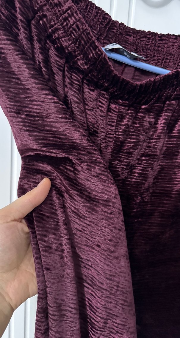 bordo rahat kesim pantolon - Görsel 4