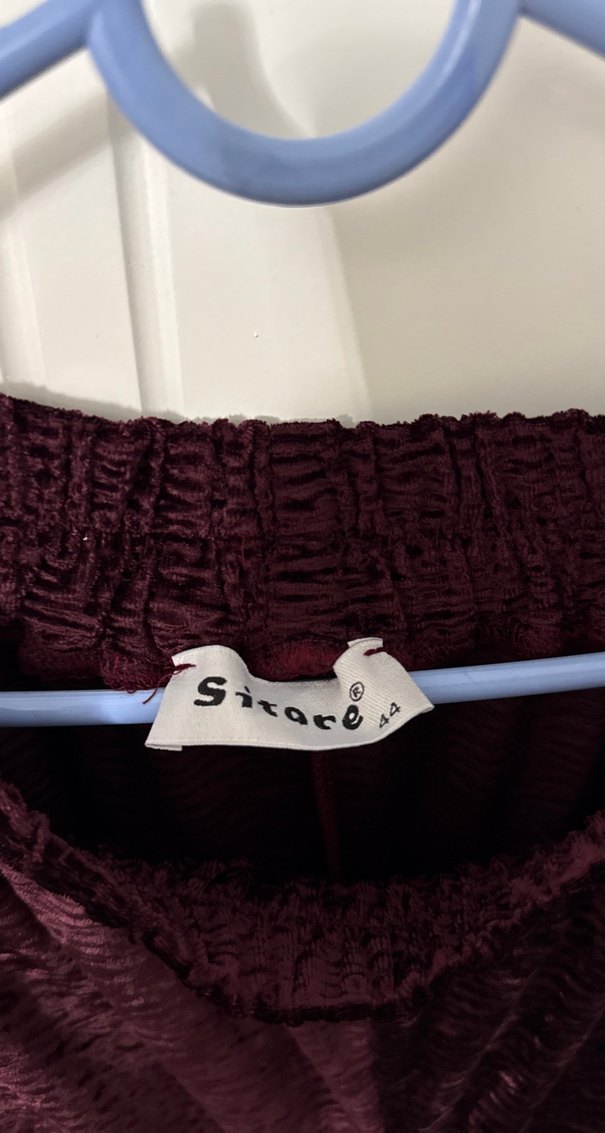 bordo rahat kesim pantolon - Görsel 3