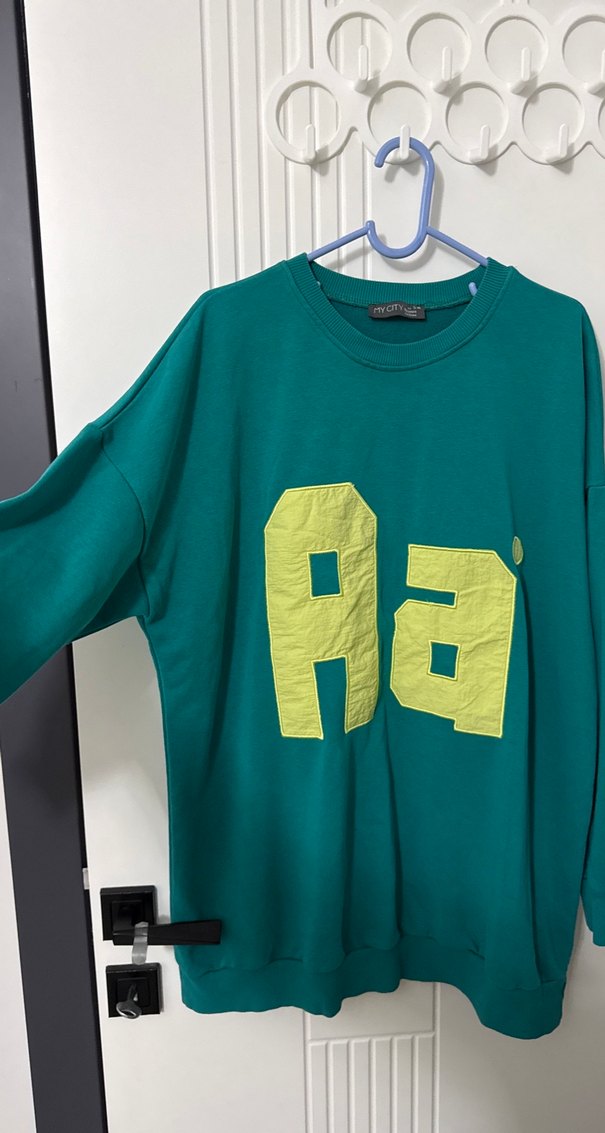 Rahat Kesim Uzun Kollu Yeşil Sweatshirt - Görsel 3