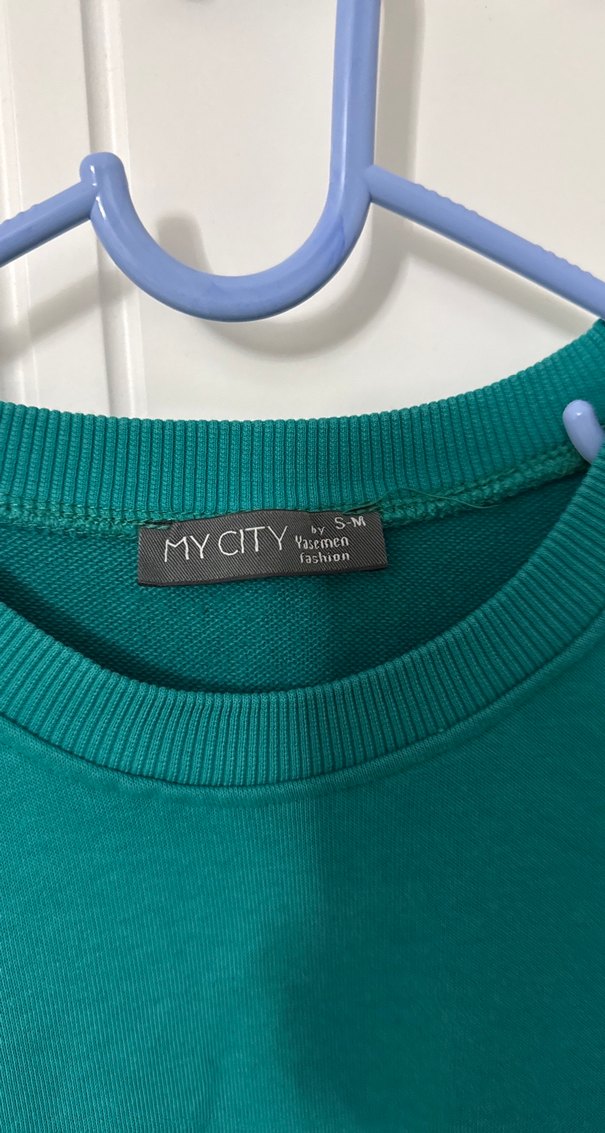 Rahat Kesim Uzun Kollu Yeşil Sweatshirt - Görsel 4