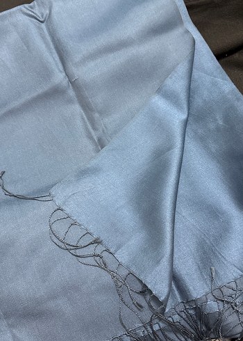 petrol mavisi İpek Kadın Şal - Görsel 4