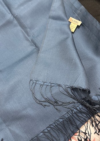 petrol mavisi İpek Kadın Şal - Görsel 3