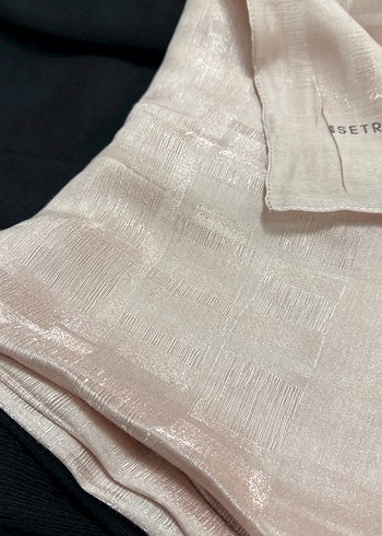 pudra pembesi Parlak Keten Kadın Wrap - Görsel 3