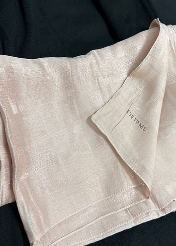 pudra pembesi Parlak Keten Kadın Wrap - Görsel 2