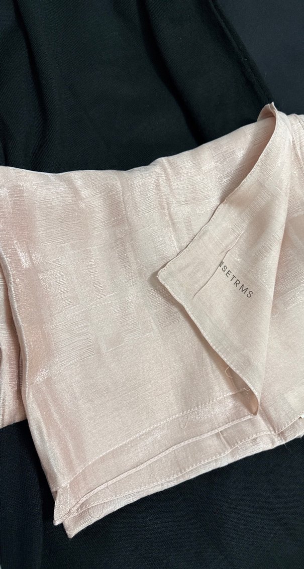 pudra pembesi Parlak Keten Kadın Wrap - Görsel 2