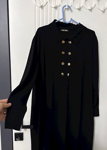 düğme detaylı triko elbise - Görsel 4