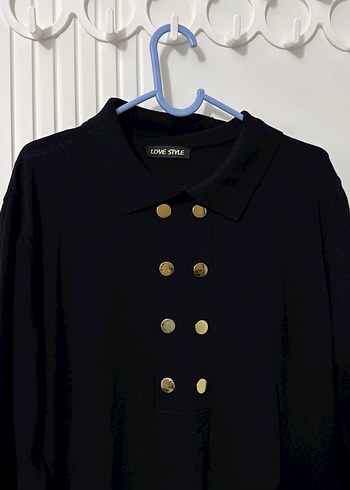 düğme detaylı triko elbise - Görsel 3