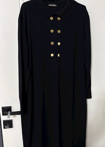 düğme detaylı triko elbise - Görsel 2