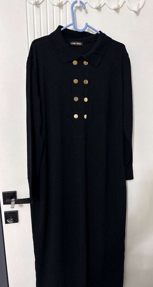 düğme detaylı triko elbise - Görsel 2