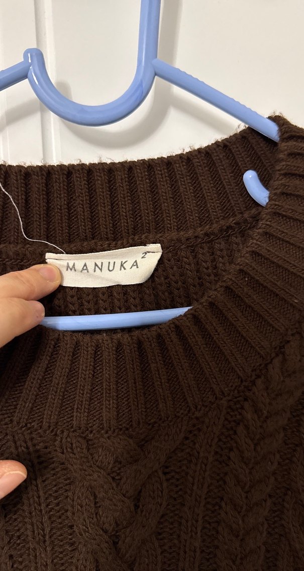 manuka Kahverengi Örgü Kadın Süveter - Görsel 3