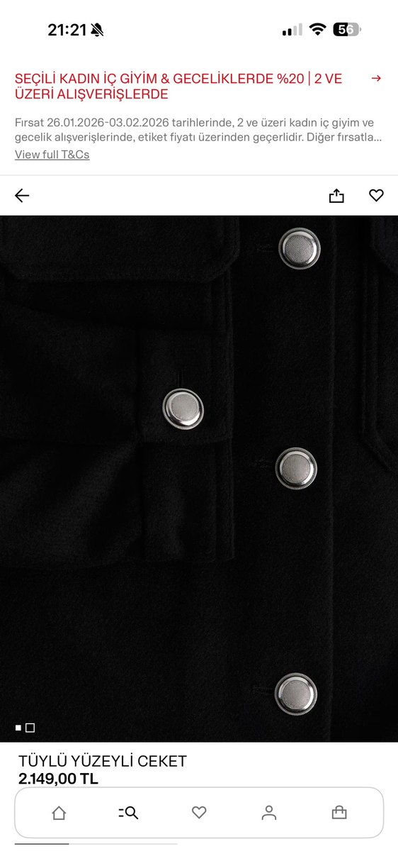 Düğmeli Siyah Kısa Kadın kaşe Ceket - Görsel 2