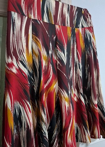 Renkli Pilili Bohem Diz Altı Etek - Görsel 2