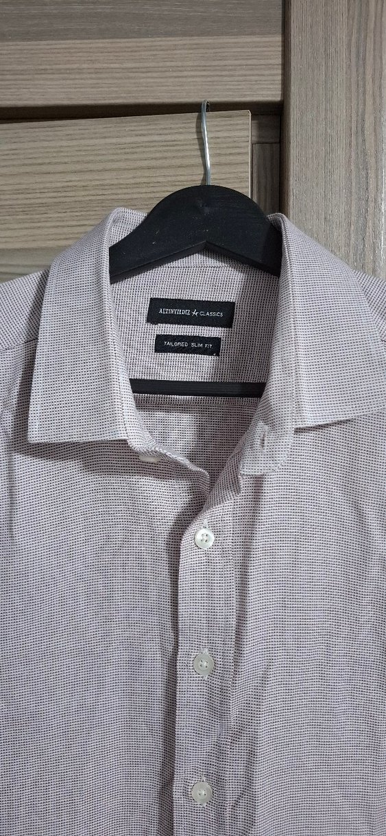 Bej Regular Fit Uzun Kollu Erkek Keten Gömlek - Görsel 2