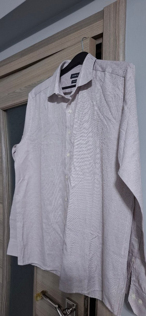 Bej Regular Fit Uzun Kollu Erkek Keten Gömlek - Görsel 3