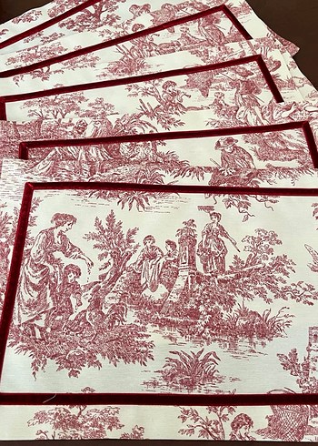 Kırmızı kadife kurdeleli Amerikan servisi - Görsel 5