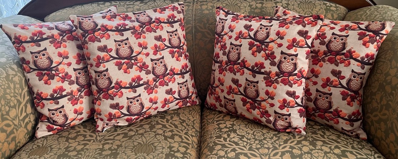 Renkli Nakışlı Kahverengi kırlent yastık kılıfı - Görsel 3