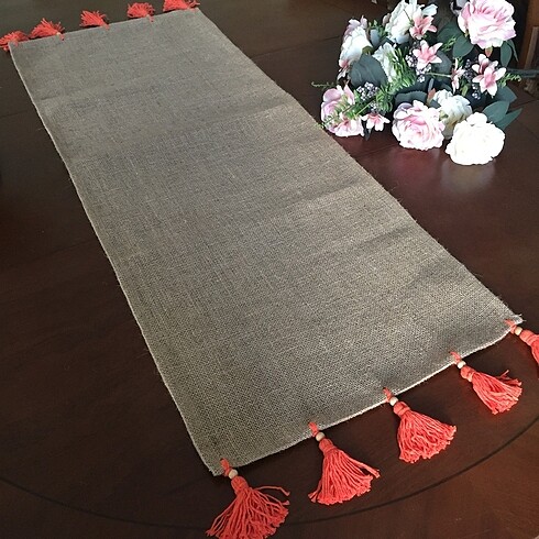 Zara Home Runner masa örtüsü jüt kumaş dekoratif elişi