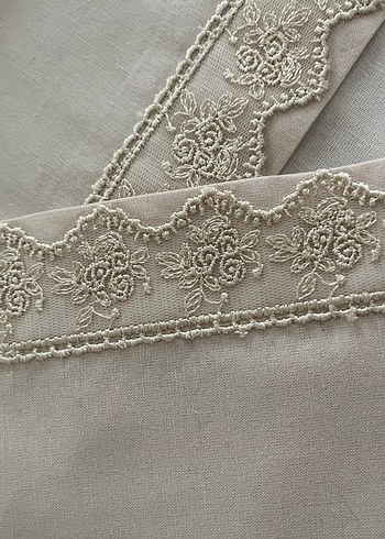 Bohem Tarzı dantelli dekoratif Bej Masa Örtüsü runner - Görsel 4