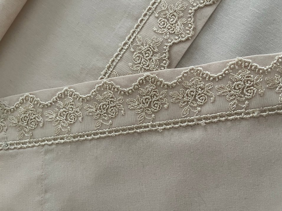 Bohem Tarzı dantelli dekoratif Bej Masa Örtüsü runner - Görsel 4
