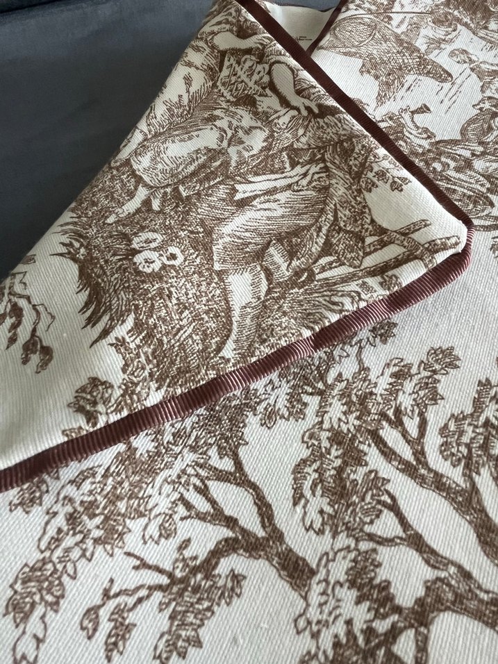 Kahve rengi Fransız köylüleri desenli  biyeli dekoratif - Görsel 4