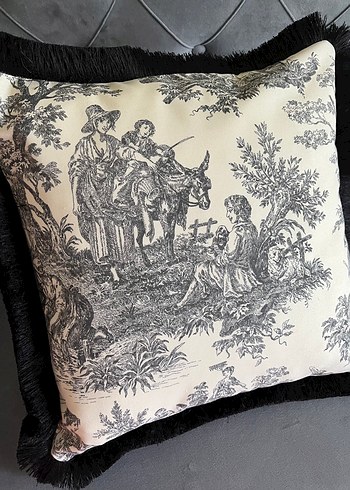 Klasik Desenli Gri Kırlent Kılıfı - Görsel 9