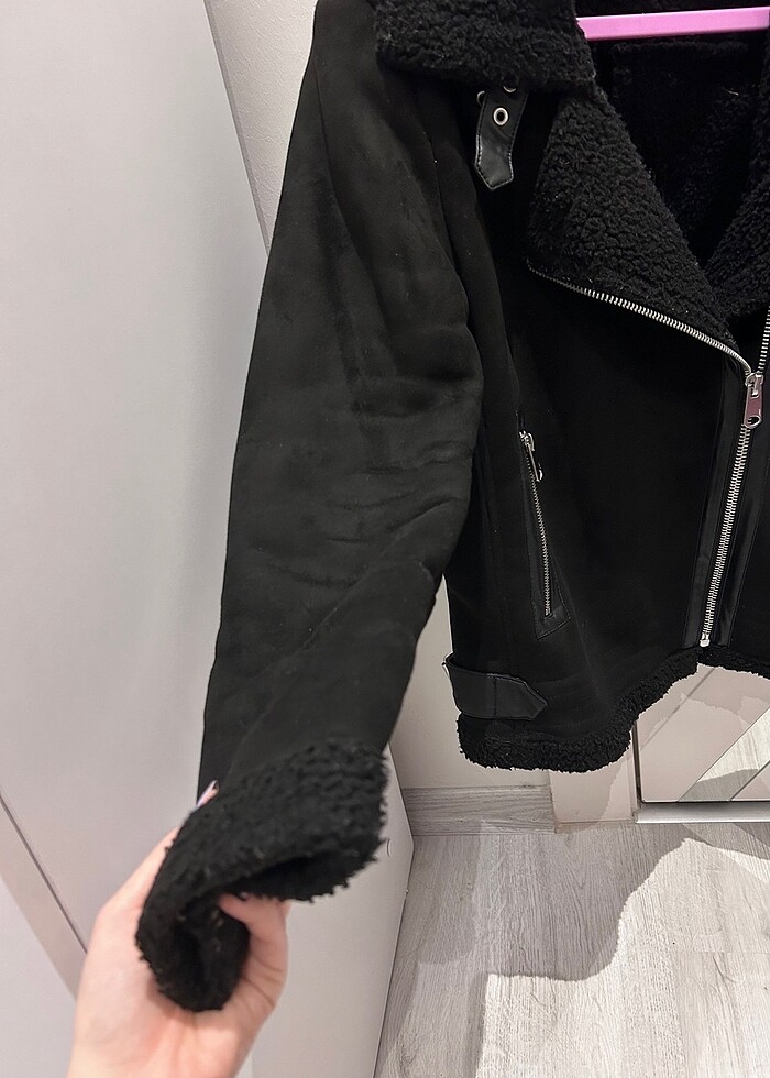 İçi Tüylü Dışı Süet Mont - Görsel 5